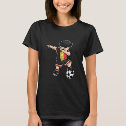 Dabbing Soccer Boy Belgium Cool Belgian Football K T_Shirt