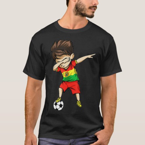 Dabbing Soccer Boy Bolivia Jersey  _ Bolivian Foot T_Shirt