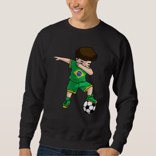 Dabbing Soccer Boy Brazil Brazilian Boys Cool Foot Sweatshirt