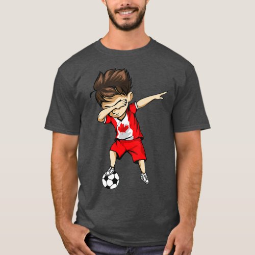 Dabbing Soccer Boy Canada Jersey  _ Canadian Footb T_Shirt