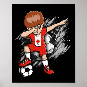Dabbing Soccer Boy - Canada Jersey Canadian Soccer Poster