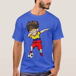 Dabbing Soccer Boy Colombia Jersey Colombian Footb T-Shirt