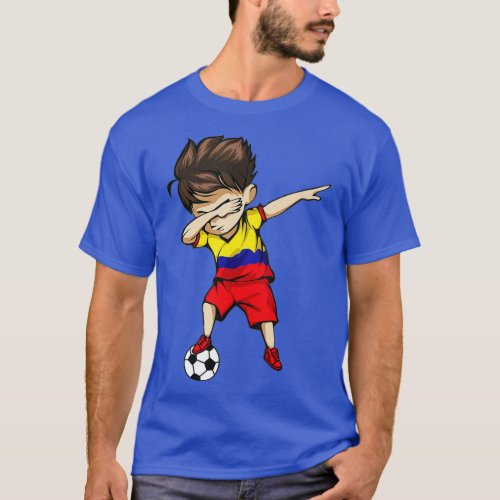 Dabbing Soccer Boy Colombia Jersey Colombian Footb T_Shirt