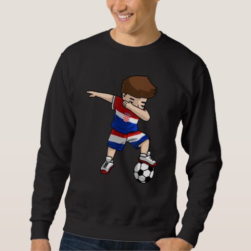 Dabbing Soccer Boy Croatia Croatian Boys Football  Sweatshirt