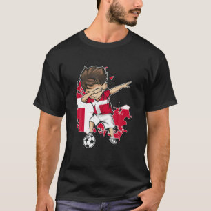 Dabbing Soccer Boy Denmark Jersey - Denmark Map Fl T-Shirt