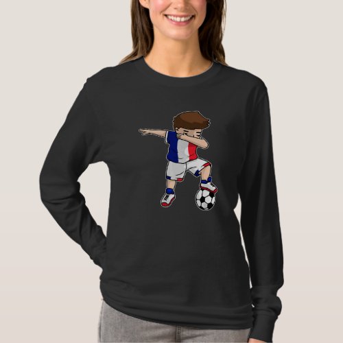 Dabbing Soccer Boy France French Boys Football Dab T_Shirt