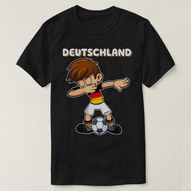 Dabbing Soccer Boy Germany Jersey Germany Kids Fan T-Shirt (Design Front)