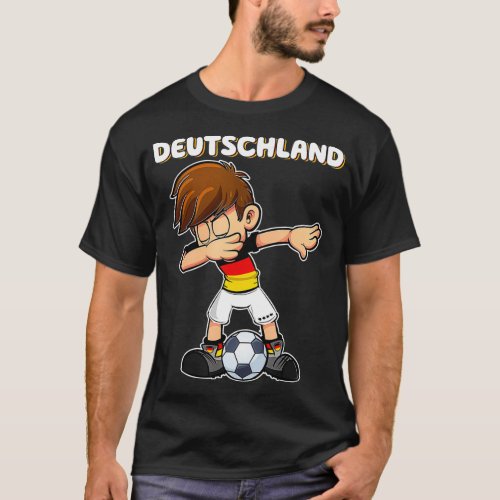 Dabbing Soccer Boy Germany Jersey Germany Kids Fan T_Shirt