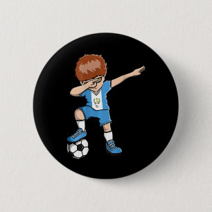 Dabbing Soccer Boy Guatemala Jersey Guatemalan Foo Button