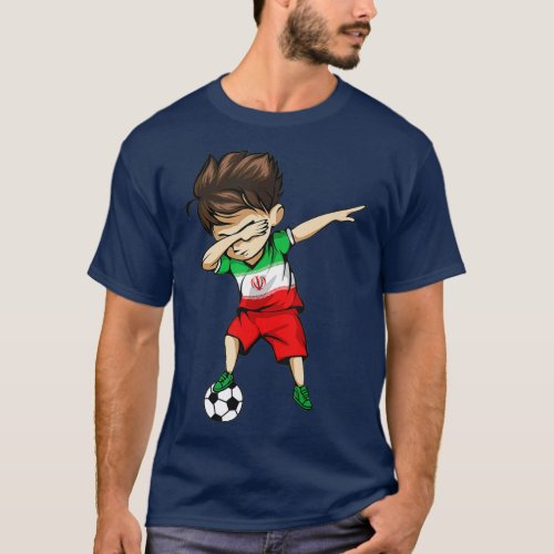 Dabbing Soccer Boy Iran Jersey  _ Iranian Football T_Shirt