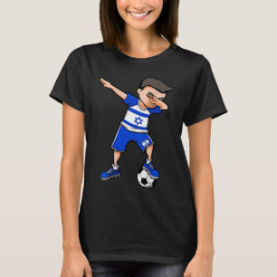 Dabbing Soccer Boy - Israel Jersey Israeli Footll T-Shirt