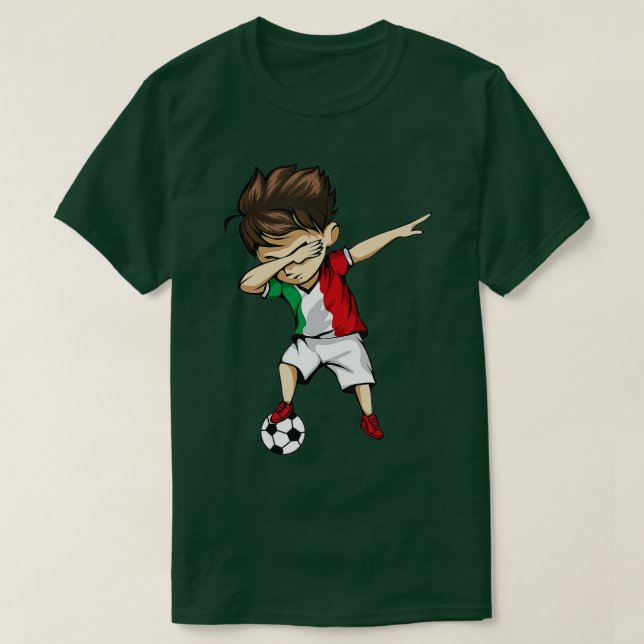 Dabbing Soccer Boy Italy Jersey  - Italian Footbal T-Shirt (Design Front)