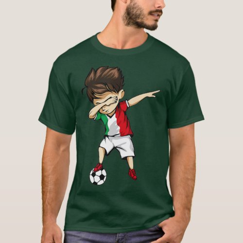 Dabbing Soccer Boy Italy Jersey _ Italian Football T_Shirt