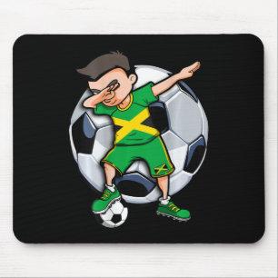 Dabbing Soccer Boy Jamaica Footll Fan Jersey Jamai Mouse Pad
