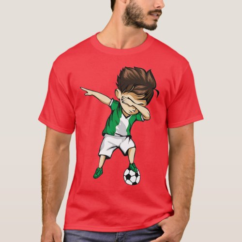 Dabbing Soccer Boy Nigeria Jersey  _ Nigerian Foot T_Shirt