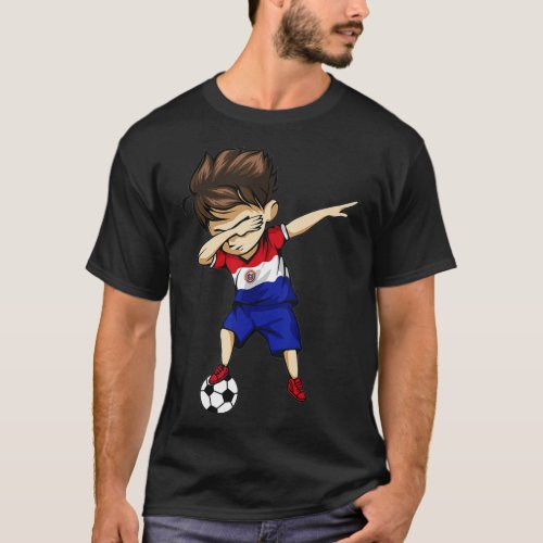 Dabbing Soccer Boy Paraguay Jersey  _ Paraguay Foo T_Shirt