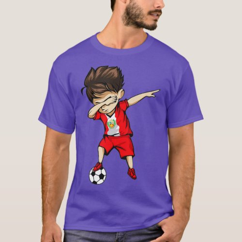 Dabbing Soccer Boy Peru Jersey _ Peruvian Football T_Shirt