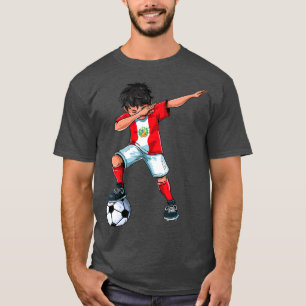 Dabbing Soccer Boy Peru - Peruvian Football Gift f T-Shirt
