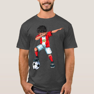 Dabbing Soccer Boy Peru - Peruvian Football Gift f T-Shirt