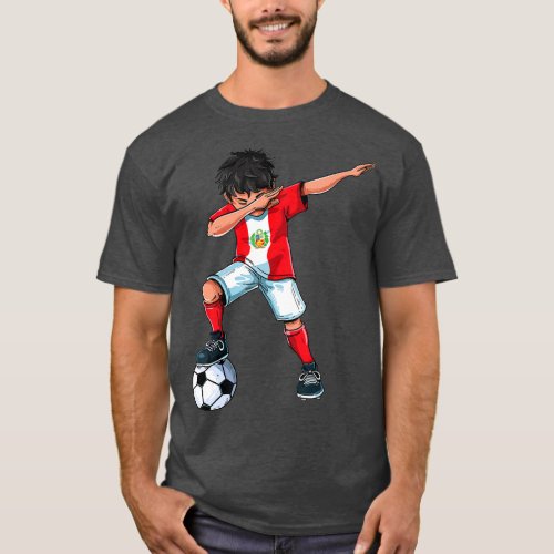 Dabbing Soccer Boy Peru _ Peruvian Football Gift f T_Shirt