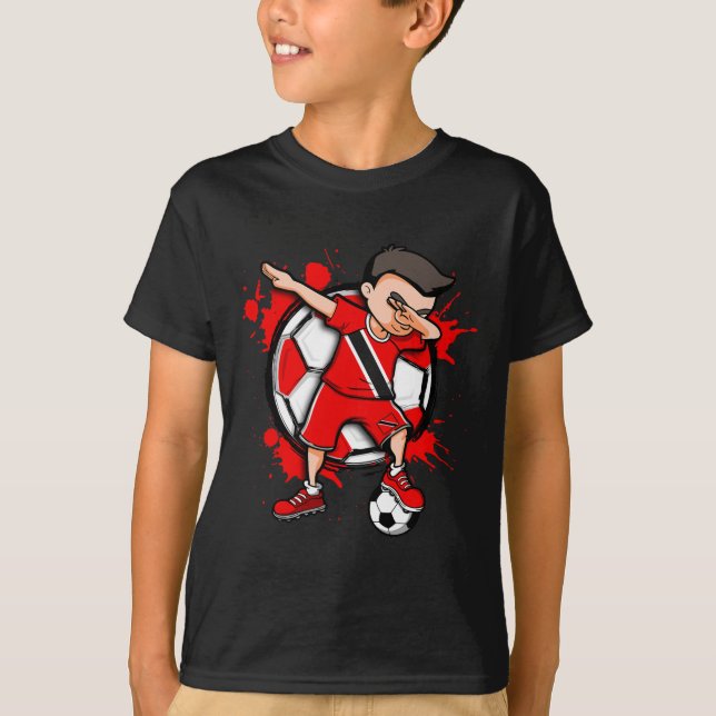 Dabbing Soccer Boy Trinidad And Togo Footll Lover  T-Shirt (Front)