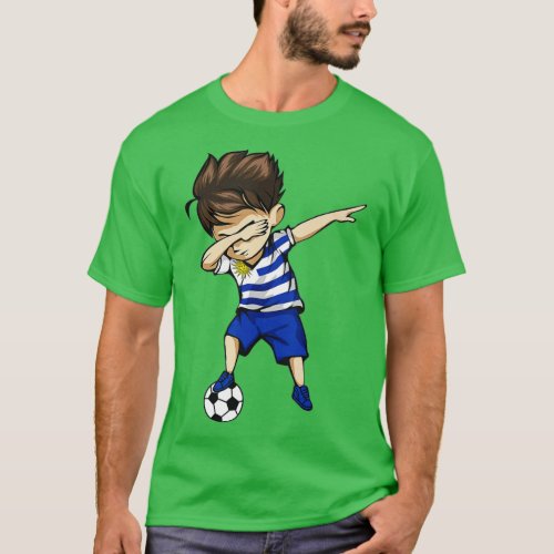 Dabbing Soccer Boy Uruguay Jersey  _ Uruguayan Foo T_Shirt