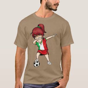 Dabbing Soccer Girl Italy Jersey - Italian Footba T-Shirt