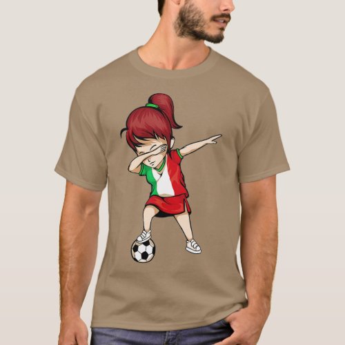 Dabbing Soccer Girl Italy Jersey  _ Italian Footba T_Shirt