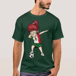 Dabbing Soccer Girl Mexico Jersey - Mexican Footb T-Shirt