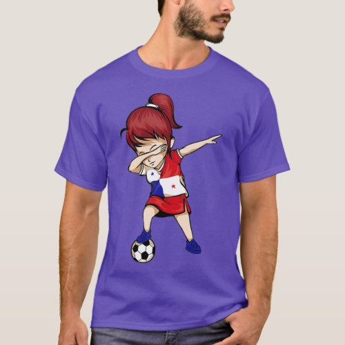 Dabbing Soccer Girl Panama Jersey  _ Panama Footba T_Shirt