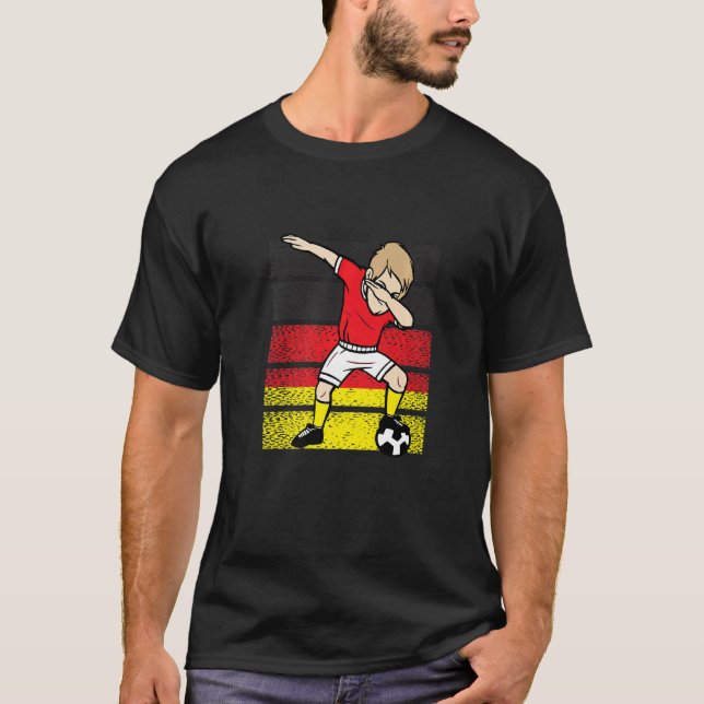 Dabbing Soccer Player Germany Flag Football T-Shirt (Front)