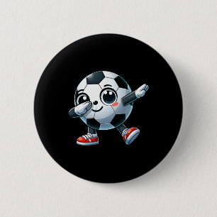 Dabbing Soccer Player Lover Cute Toddler Kids Boys Button