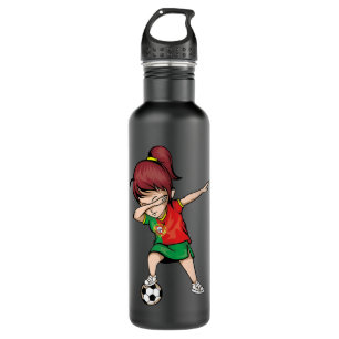Dabbing Soccer Portugal Jersey  Portuguese Footbal Stainless Steel Water Bottle