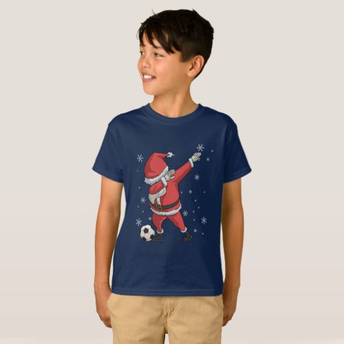 Dabbing Soccer Santa Claus Christmas Gift Shirt