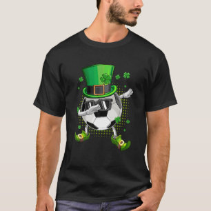 Dabbing Soccer Shamrock Funny Irish St Patrick Day T-Shirt