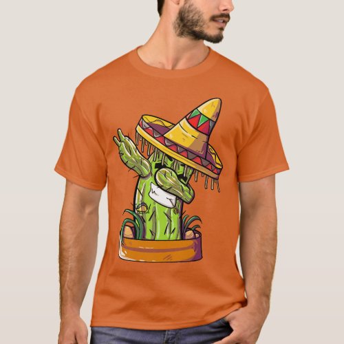 Dabbing Sombrero Mexico Cactus Cinco de Mayo  retr T_Shirt