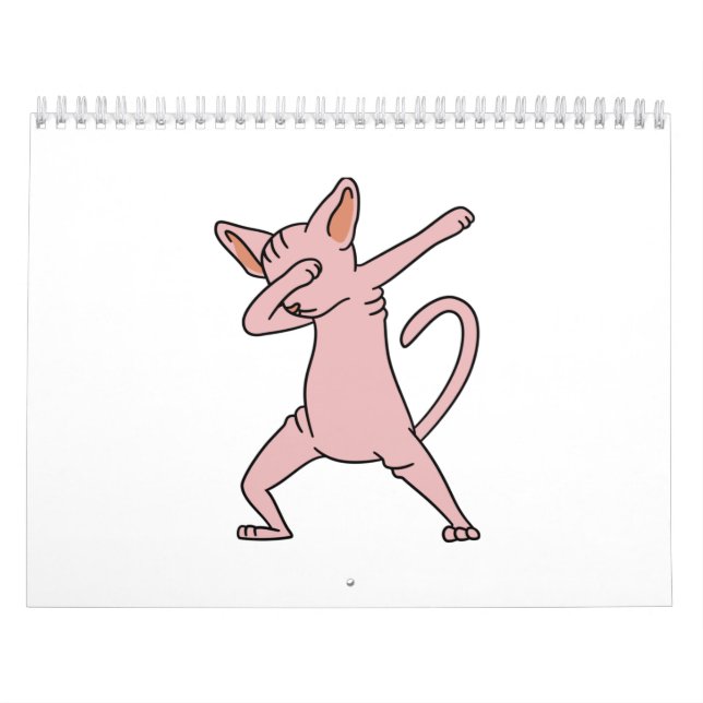 Dabbing Sphynx Cat Calendar (Cover)