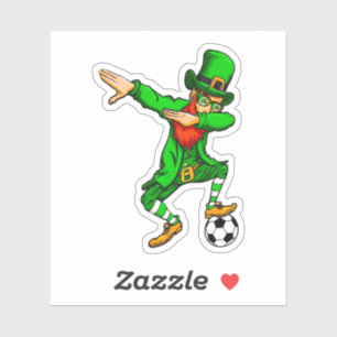 Dabbing St. Patricks Day Leprechaun Soccer Sticker