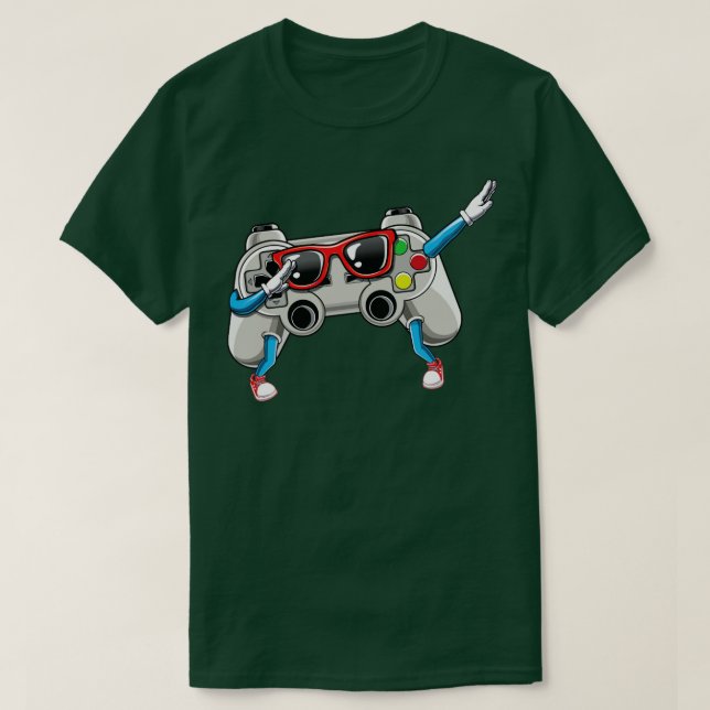 Dabbing sunglasses video game controller Gamer T-Shirt (Design Front)