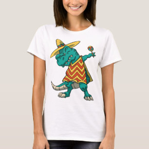 Dabbing T-rex Dinosaur Cinco De Mayo Fiesta 2024 T-Shirt