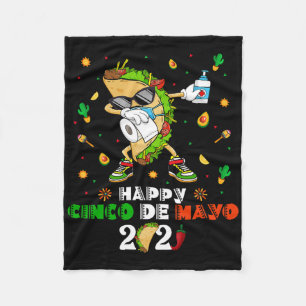 Dabbing Taco Cinco De Mayo 2021 Face Mask Quaranti Fleece Blanket