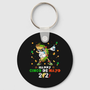 Dabbing Taco Cinco De Mayo 2021 Face Mask Quaranti Keychain