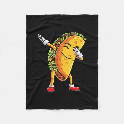 Dabbing Taco Cinco De Mayo Funny Boys Men Mexican Fleece Blanket