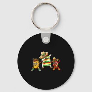 Dabbing Taco Cinco De Mayo Funny Boys Men Mexican Keychain