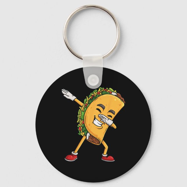 Dabbing Taco Cinco De Mayo Funny Mexican Dab Boys  Keychain (Front)