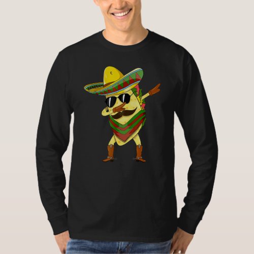 Dabbing Taco Cinco De Mayo Mexican Sombrero Holida T_Shirt