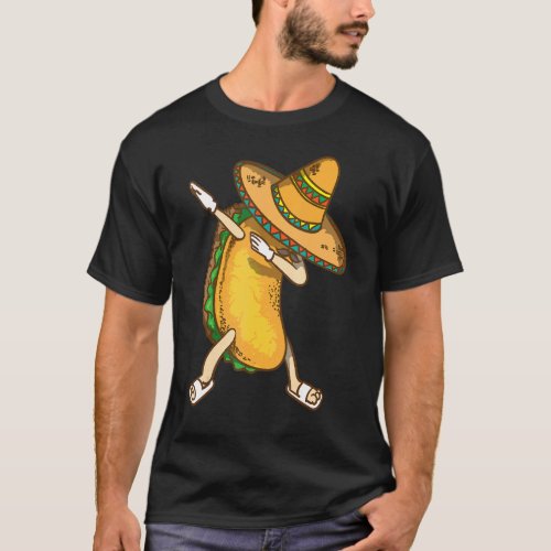 Dabbing Taco Sombrero Addicts Fiesta Taco Cinco De T_Shirt