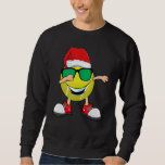 Dabbing Tennis Ball Santa Hat Sunglasses   Christm Sweatshirt