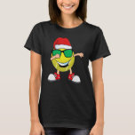 Dabbing Tennis Ball Santa Hat Sunglasses   Christm T-Shirt