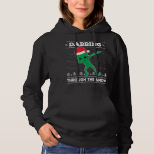 Dabbing Through The Snow Alien Santa Ugly Christma Hoodie